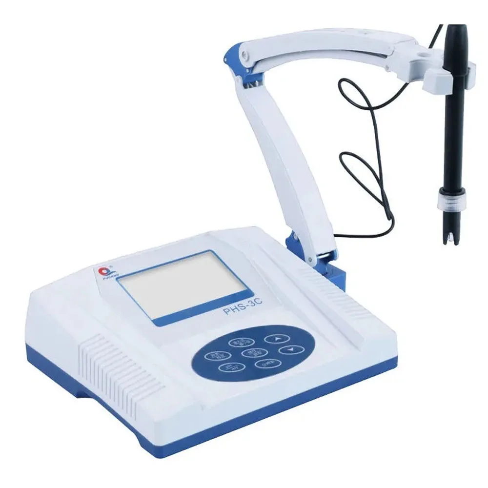 PHS-3C Digital Desktop Laboratory PH Meter mV Meter Acidity Meter E201-C Composite Electrode High Accuracy 14.00pH 1900mv