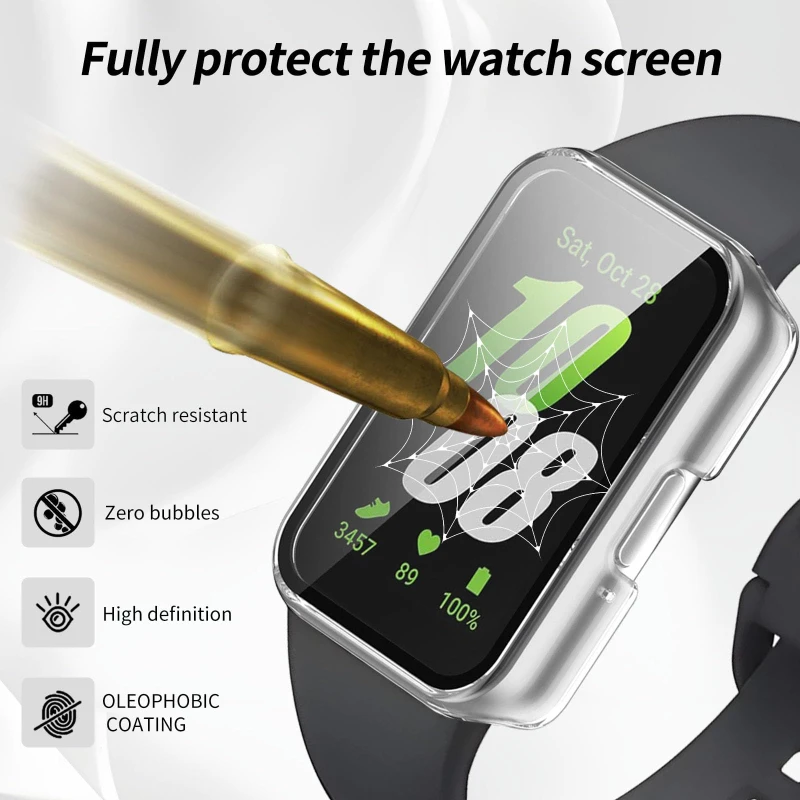 Glass+Case for Samsung Galaxy Fit 3 Tempered Glass Screen Protector & Hard PC Protective Bumper for Galaxy Fit3 Accessories image 2