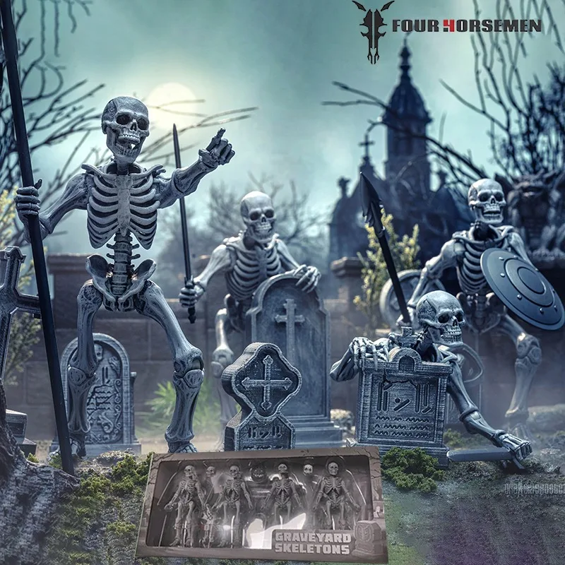 Four Horsemen Studios Echte Mythic Legions-serie "GRAVEYARD SKELETONS" Beweegbaar eindproduct Model Collectibles