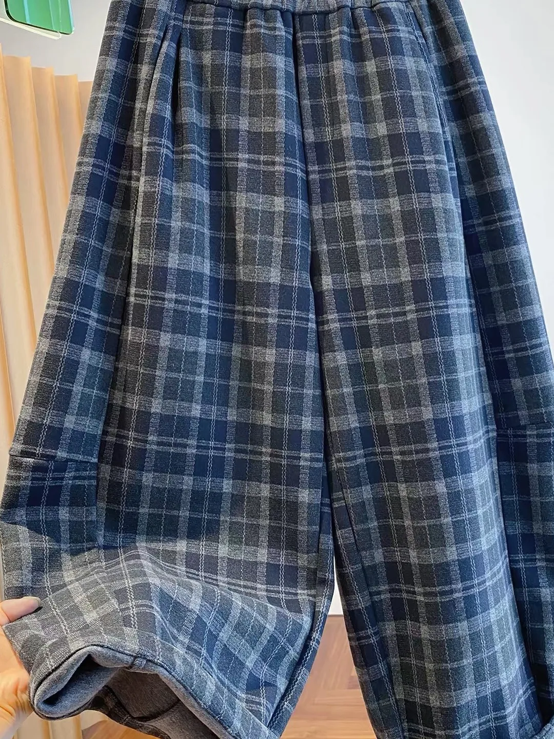 Authentic Korean Style Wide Leg Pants Women's Loose Casual Trousers Autumn Fashion Nine Points Pants Cotton Polyester Blend