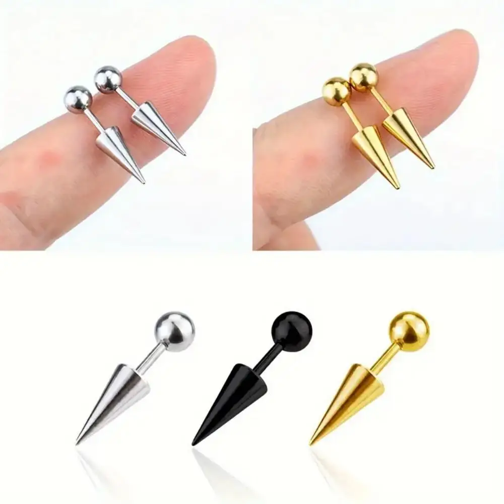 Y2K 2pcs/Lot Stainless steel Spike Helix Piercing Earring Devil Ear stack Cartilage Punk Style Body Piercing Jewelry
