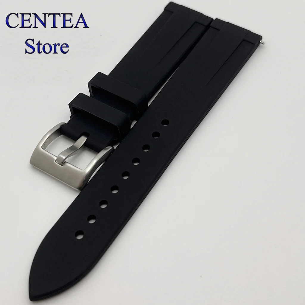 RICHUS 20 мм черный синий зеленый серый резиновый ремешок с пряжкой из нержавеющей стали