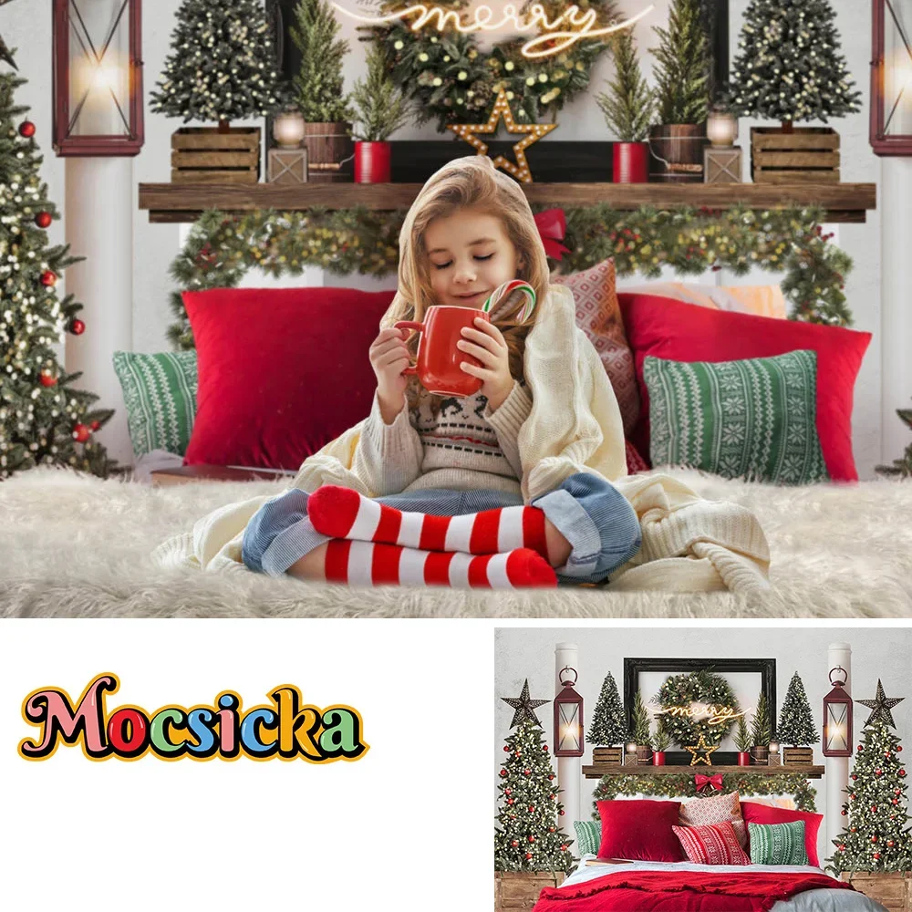 

Winter Christmas Family Home Studio Photo Backdrop Props Xmas Tree Garland Decoration Background Indoor Baby Holiday Photocall