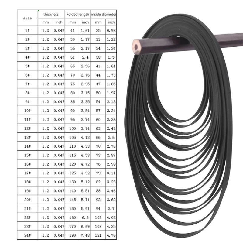 5 sztuk uniwersalny 41-190mm kaseta magnetofonowa pas gumowy 1.2mm szerokość wspólny pas do nagrywarek Walkman napędy DVD