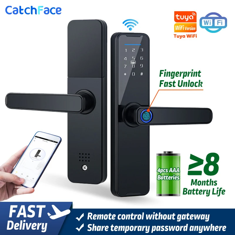 

NEW K7 Tuya Smart Door Lock Safe Digital Electronic Lock Bluetooth APP Fingerprint Password RFID Unlock For Home Security