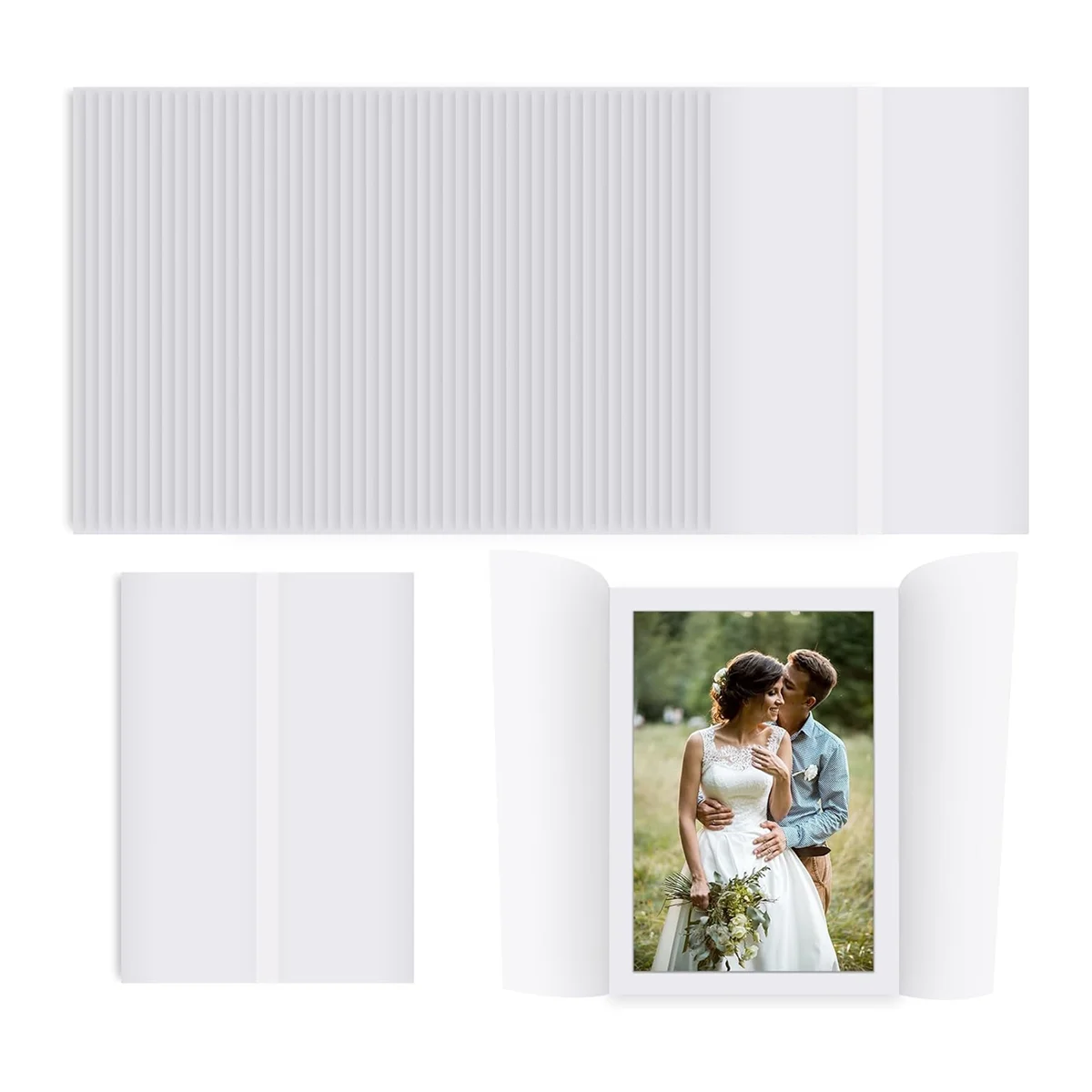 Gfc-50 Sheets Pre-Folded Vellum Jackets for 5X7 Invitations,Vellum Wraps for 5 X 7 Wedding Invitations,Envelope Liners