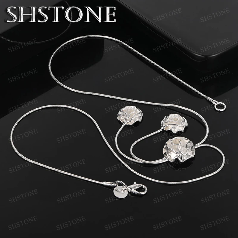 

Fine 925 Sterling Silver Necklace For Women Wedding Party Charm Fashion Luxury Jewelry Gift Accessories Flower Shaped Necklace