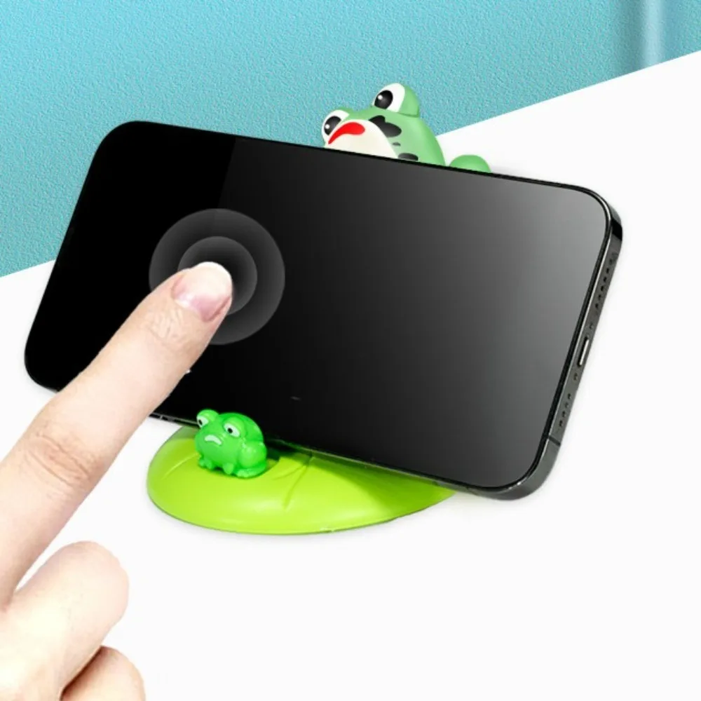 PVC Sad Frog Telefoonhouder Ondersteuning Bureau Decor Groene Kikker Mobiele Telefoon Stand Draagbare Cartoon Mobiele Telefoon Beugel