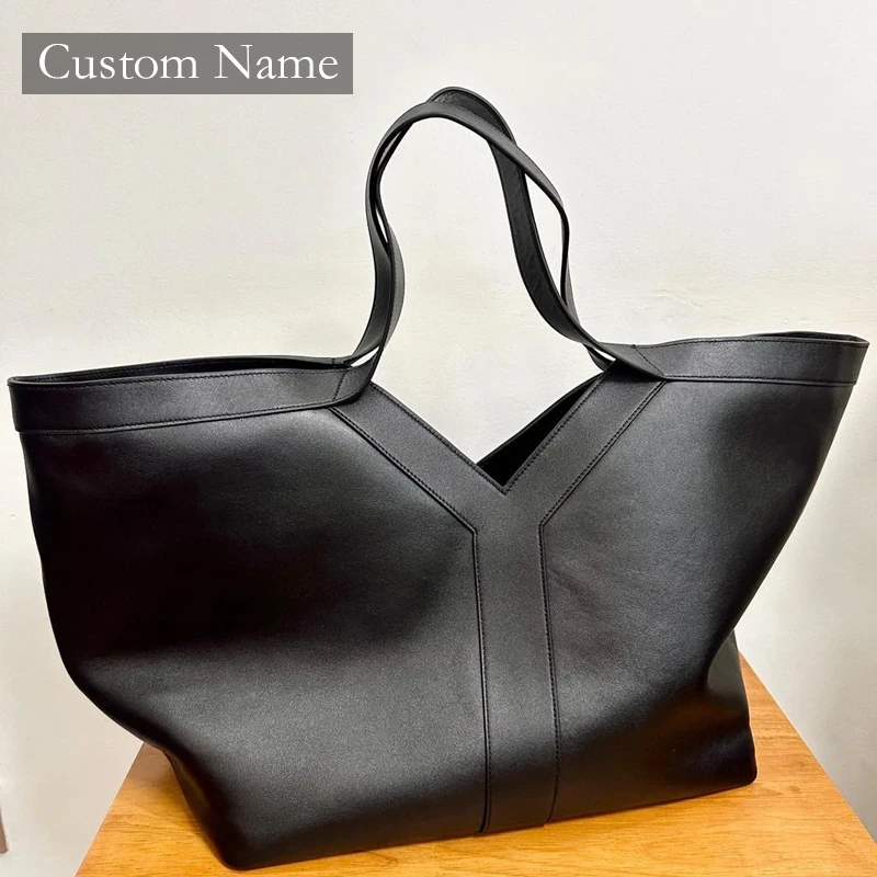 Custom Initials Oversize Tote Bags For Women Luxury Designer Handbag Purse 2024 New In Microfiber Synthetic Leather Shoulder Bag