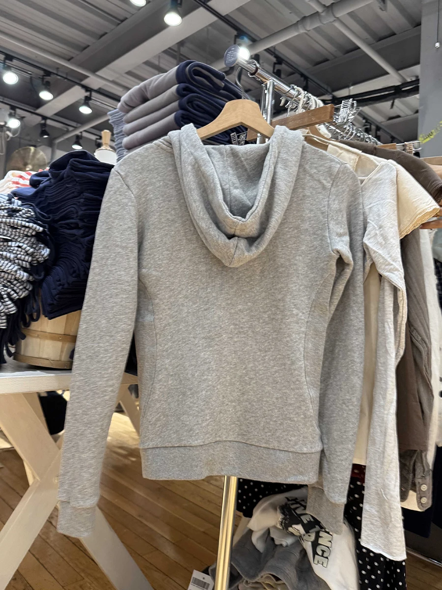 رمادي سليم سستة هوديس المرأة الخريف جديد شيك عادية الرباط هوديي القمم الملابس الحلو Preppy نمط بسيط بلوزات معطف