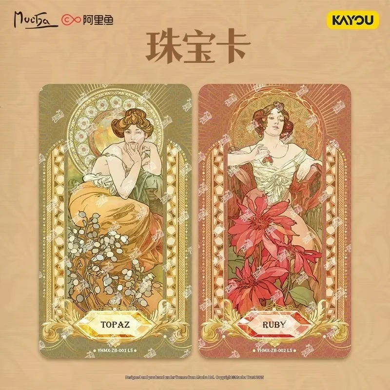 Kayou – carte Mucha éternelle authentique, carte de Collection du patrimoine, Collection de fleurs, la première balle, jouets périphériques, cartes cadeaux