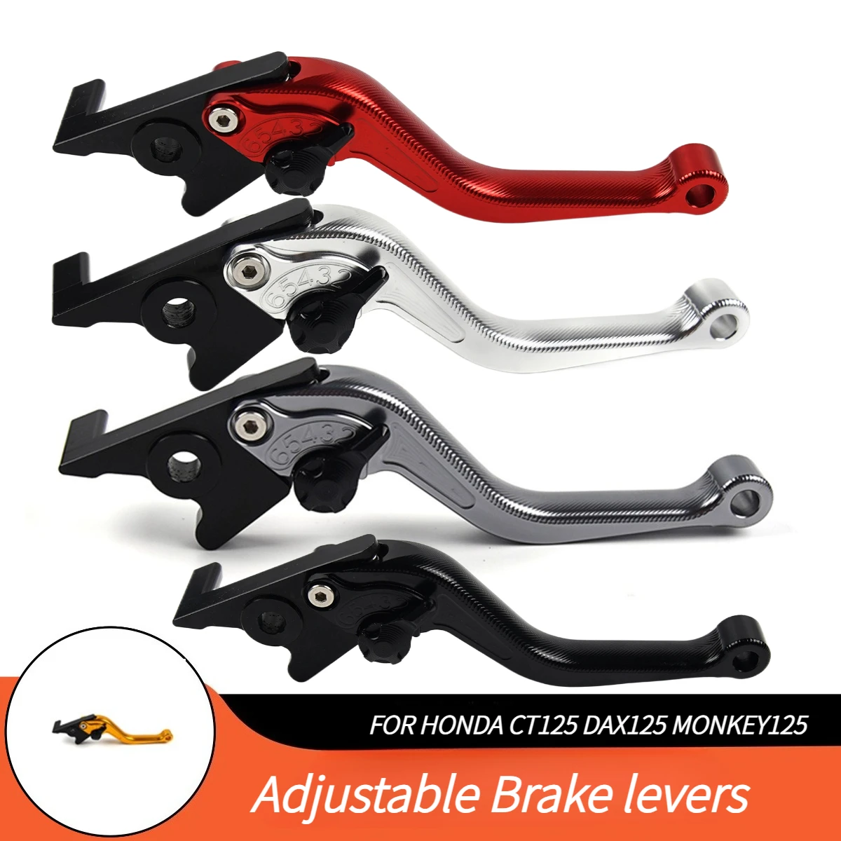 

CNC Aluminum Brake Lever Handle Brake Lever Adjustable For Honda Hunter Cub CT125 Trail 125 MONKEY125 DAX125 MONKEY 125 DAX 125