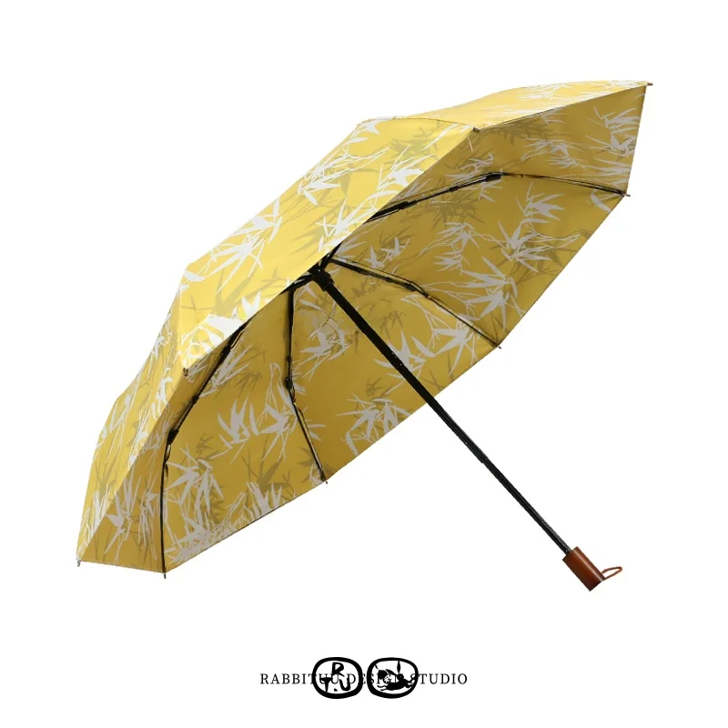 

Зонт Rabbituu Summer Bamboo, двухслойный, женский, с защитой от солнца и УФ-излучения, от дождя, в подарочной коробке, модный, складной