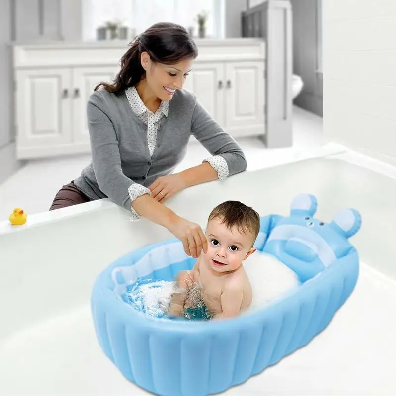 Inflatable Bathtub For Toddler Non Slip Travel Bathtub With Air Pump Non Slip Travel Bathtub Collapsible Kids Thick Foldable