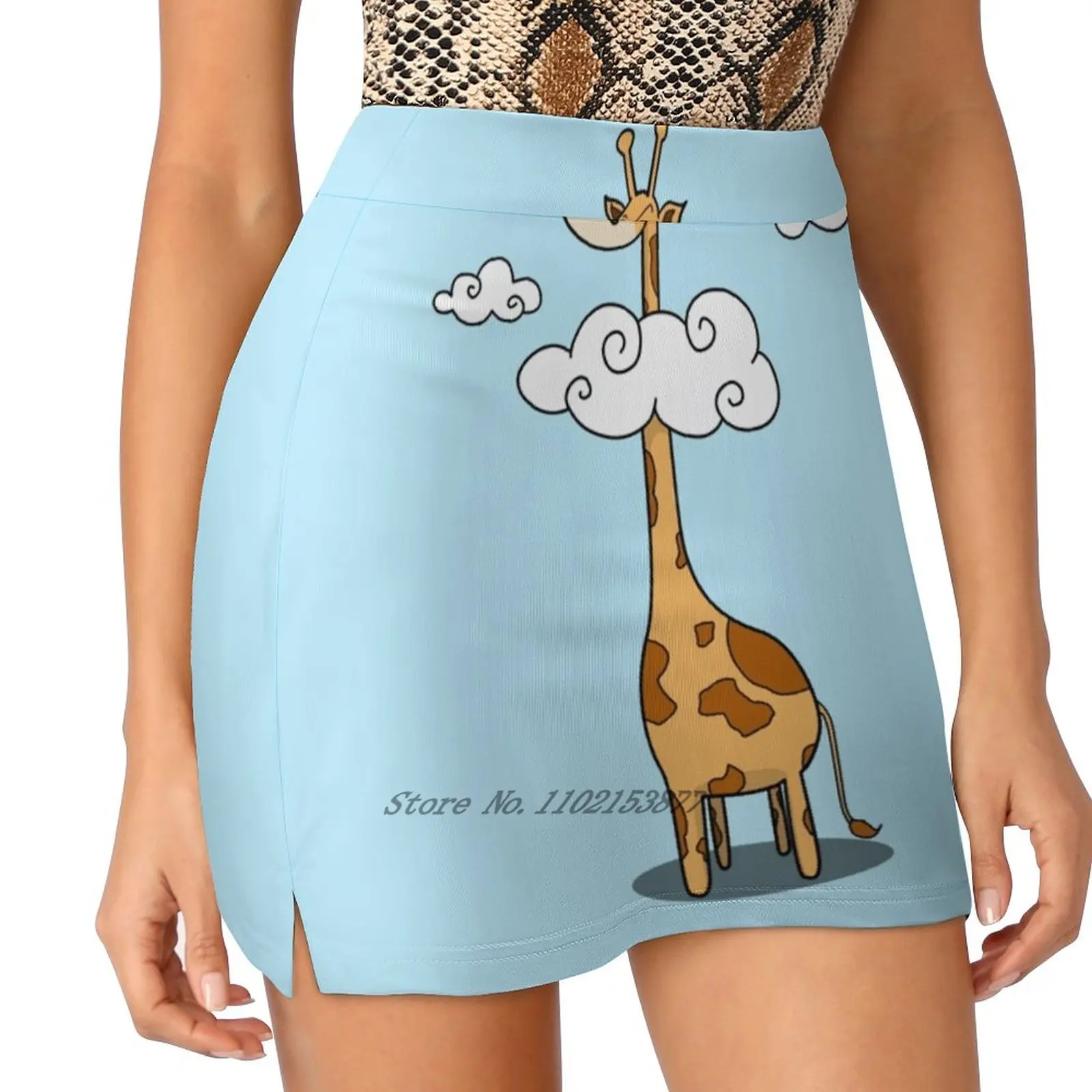 A Giraffe Women Sports Skirt Tennis Golf Dance Fitness Running Yoga Skirts Vector Graphic Girls Kids Woman Cool Vintage Cute