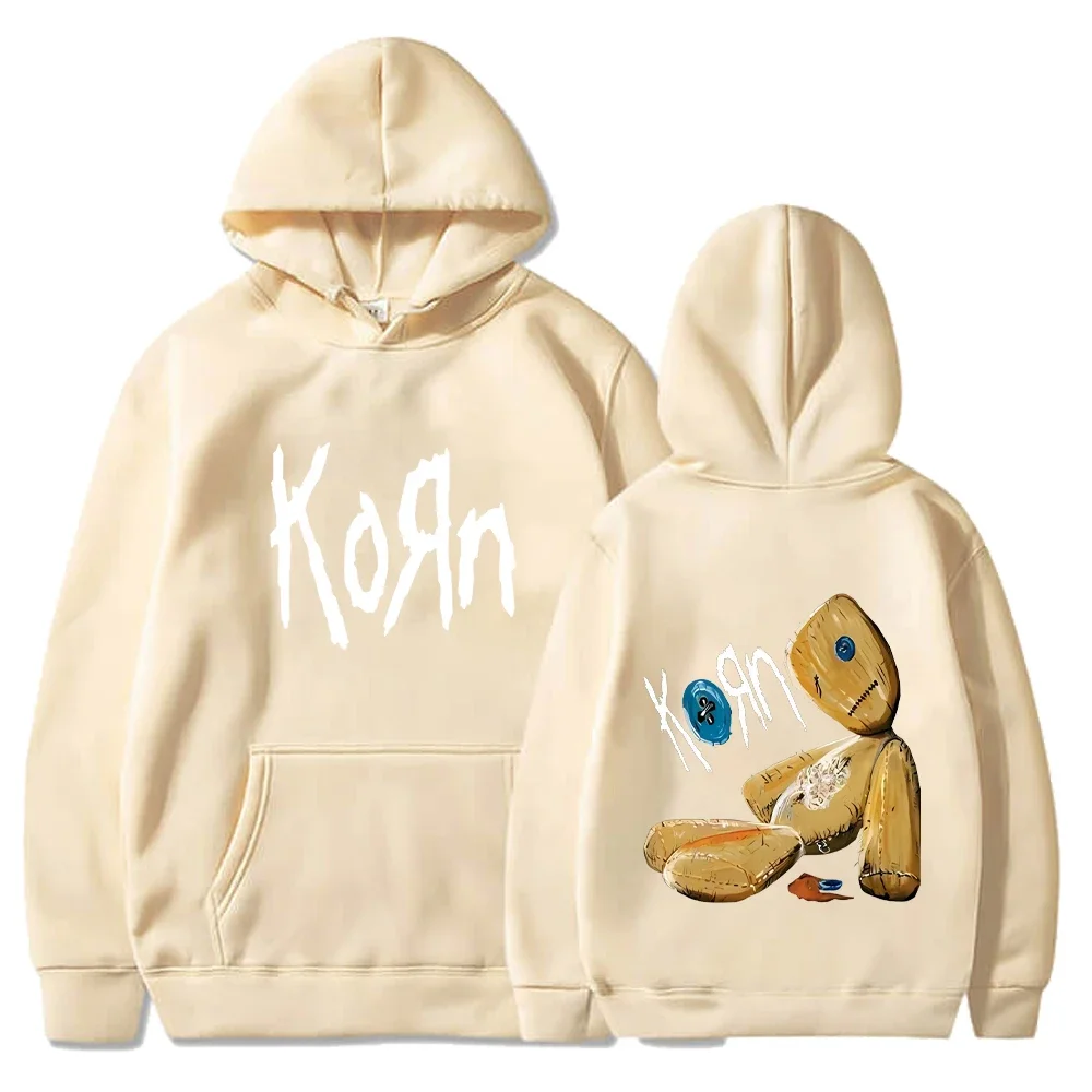 Korn Rock Band Hoodies Spring Autumn Pullover Men\'s Fashion Printed Hooded Sweatshirt Loose Casual Daily Streetwear Sweater Tops