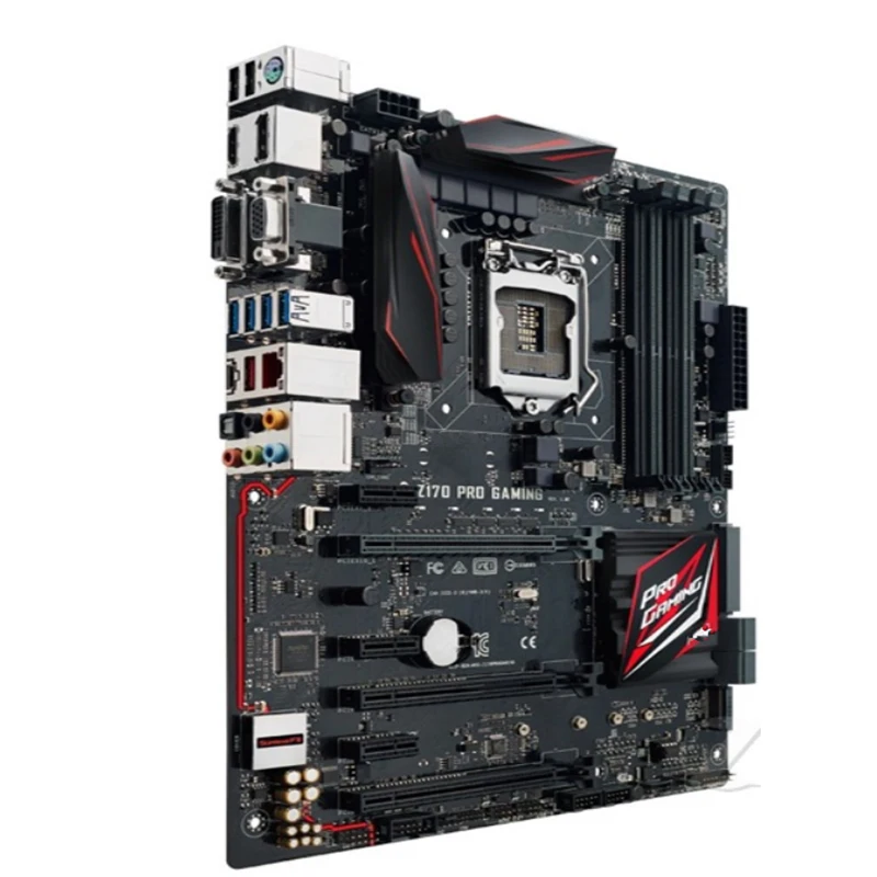 Imagem -04 - Placa-mãe para Jogos Intel Z170 Pro Lga 1151 Ddr4 64gb M.2 Nvme Usb 3.0 Sata3 Mainboard Desktop Original Usado