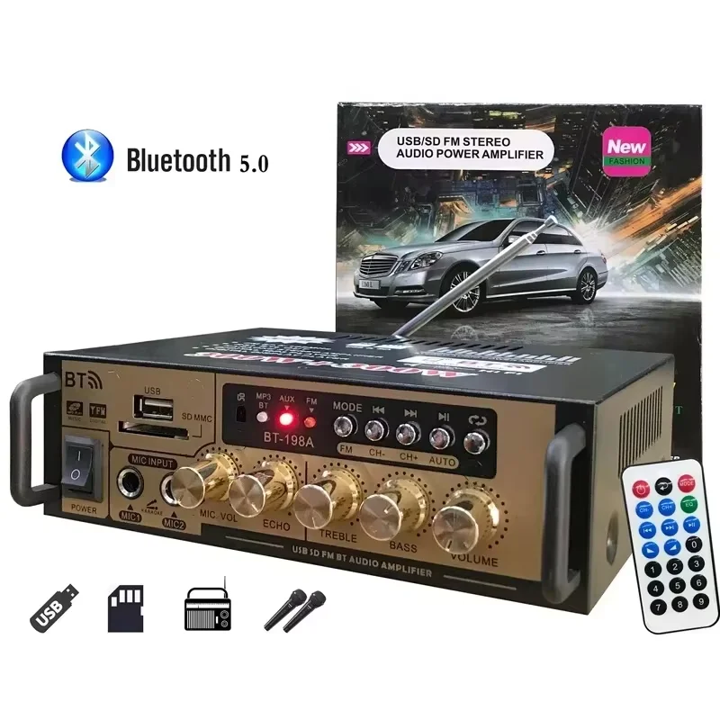 

Home Theater Amplifiers Audio 110-240V Bass Audio Power Bluetooth Digital Amplifiers Hifi FM Auto Music Subwoofer Speakers