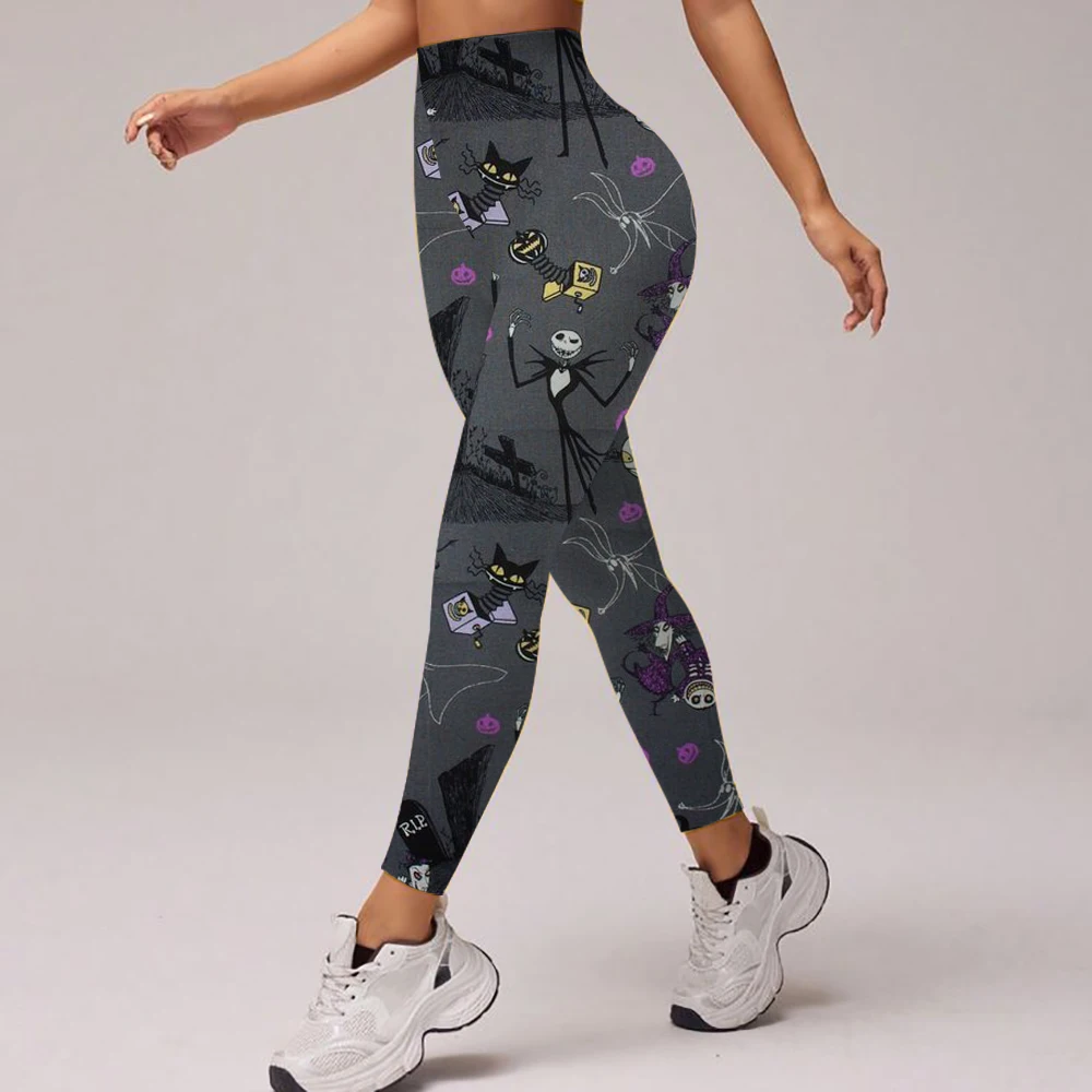 The Nightmare Before Christmas Gym-Übungen, hoch taillierte Leggings, Party-Fitness, Laufen, Outdoor-Pilates-Hosen