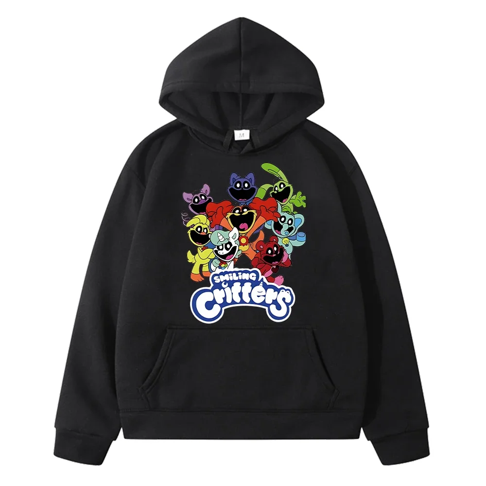 Smiling Critters anime hoodie Fleece Sweatshirt Autumn winter Pullover Cartoon hoodies jacket y2k sudadera kids clothes girls