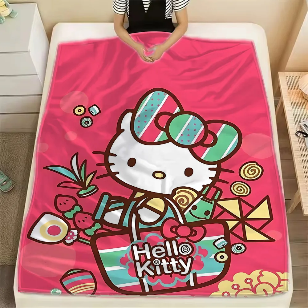 Sanrio HelloKitty Home Fleece Blanket Bed Blankets and Throws Dandys World Plaid Hysteric Mini Kpop Demon Hunter Throw Winter