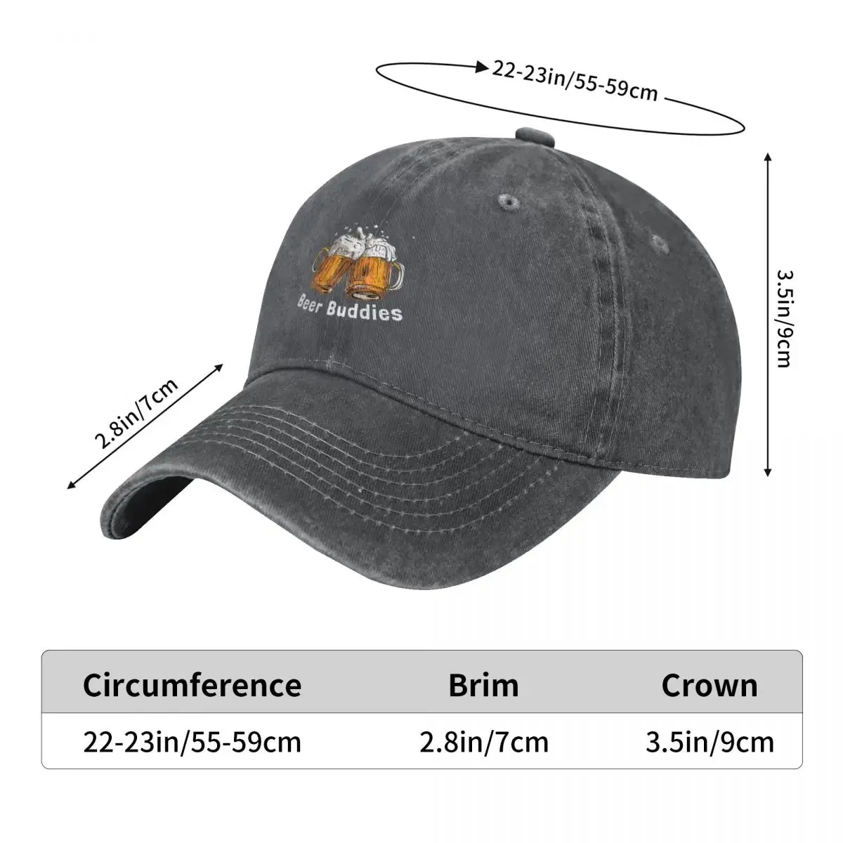 beer buddies Baseball Cap Mountaineering Golf Hat Man Hip Hop Icon Caps Women Men's