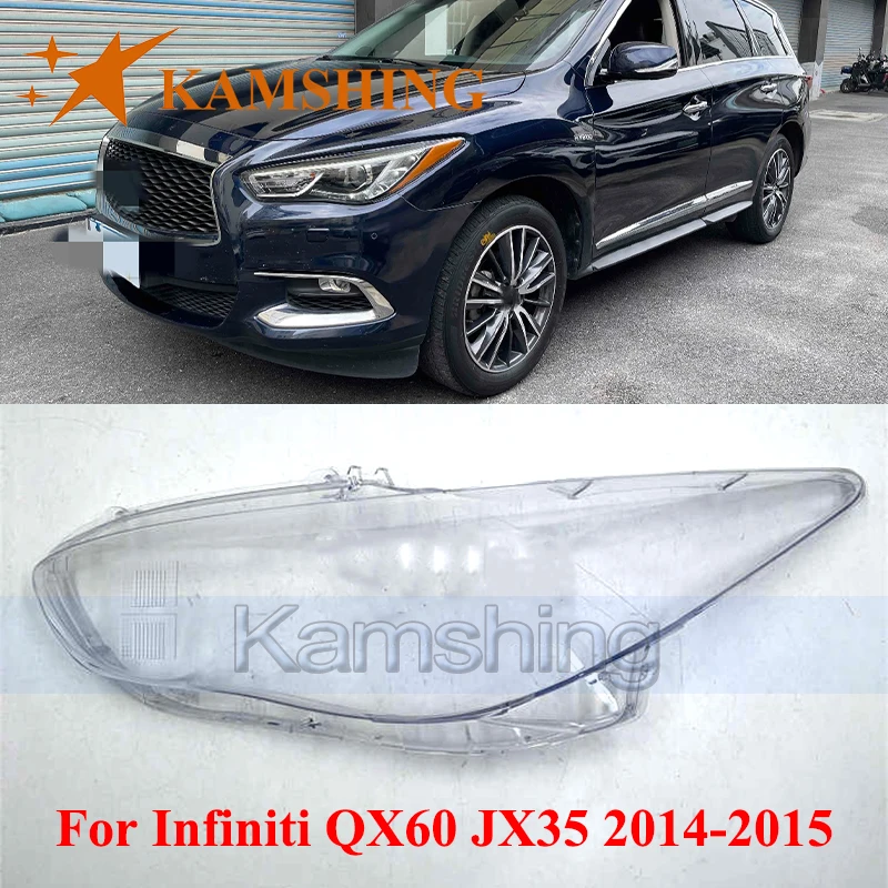 

CAPQX Front Headlight Cover For Infiniti QX60 JX35 2014-2015 Lights Shell Lampshade Head Light Glass Mask Headlamp Lens
