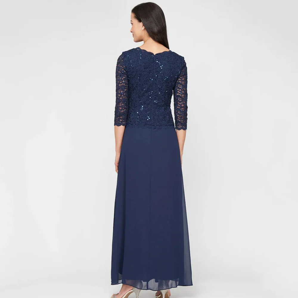 Abito per la madre della sposa in chiffon personalizzato per le donne Abito da cerimonia per invitati a un matrimonio con linea alla caviglia Abito da sera per la madre della sposa