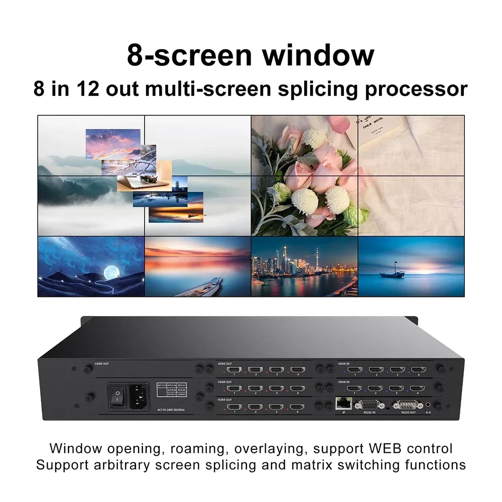 Video Wall 4K  Video Wall Processor TV Wall Controller Splicing Screen Display Remote Control Screen Display