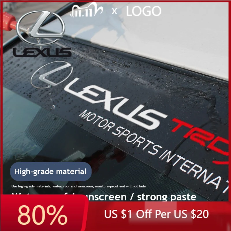 

2026 Hot Interior Stickers Car Windshield Sticker Waterproof Decorative Decal Stickers For Lexus CT ES GS NX IS250 CT200h IS300h