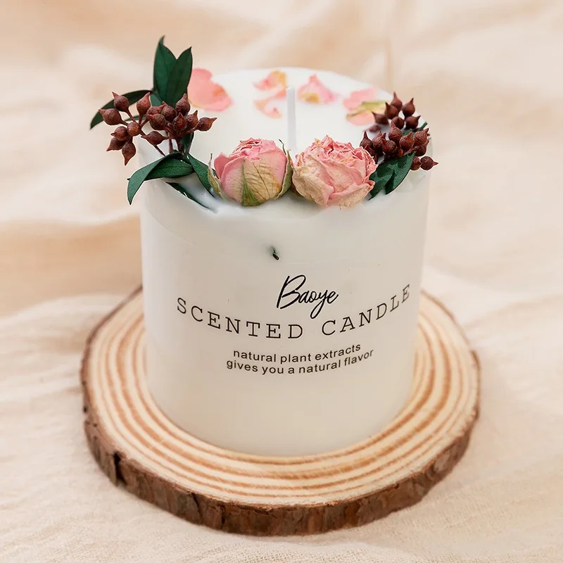 Kerze Mori Ewige Blume Weihnachten Geburtstag Handgemachte getrocknete Blumen Duftkerze Geschenkset