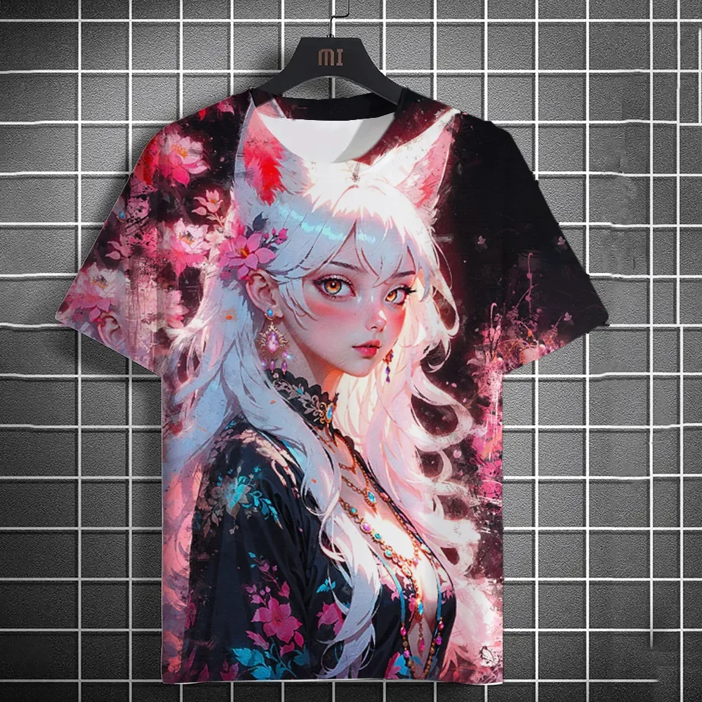 

Modern urban street sports men's trendy 3D anime printed top street sports fast drying breathable casual short sleeved T-shirt