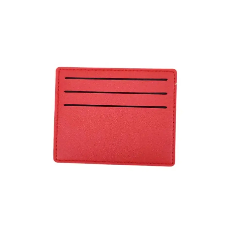 Solid Color PU Leather Card Holder Korean Style Simple ID Credit Card Case Card Access Control Buse Card Case Short Card Bag