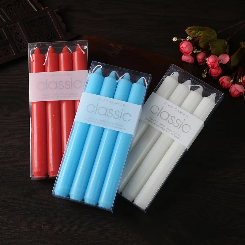 2.2x20cm Straight-pole Candle, European-style Column Wax Emergency Long Pole Candle In Case Of Power Failure Wedding Dinner Prop
