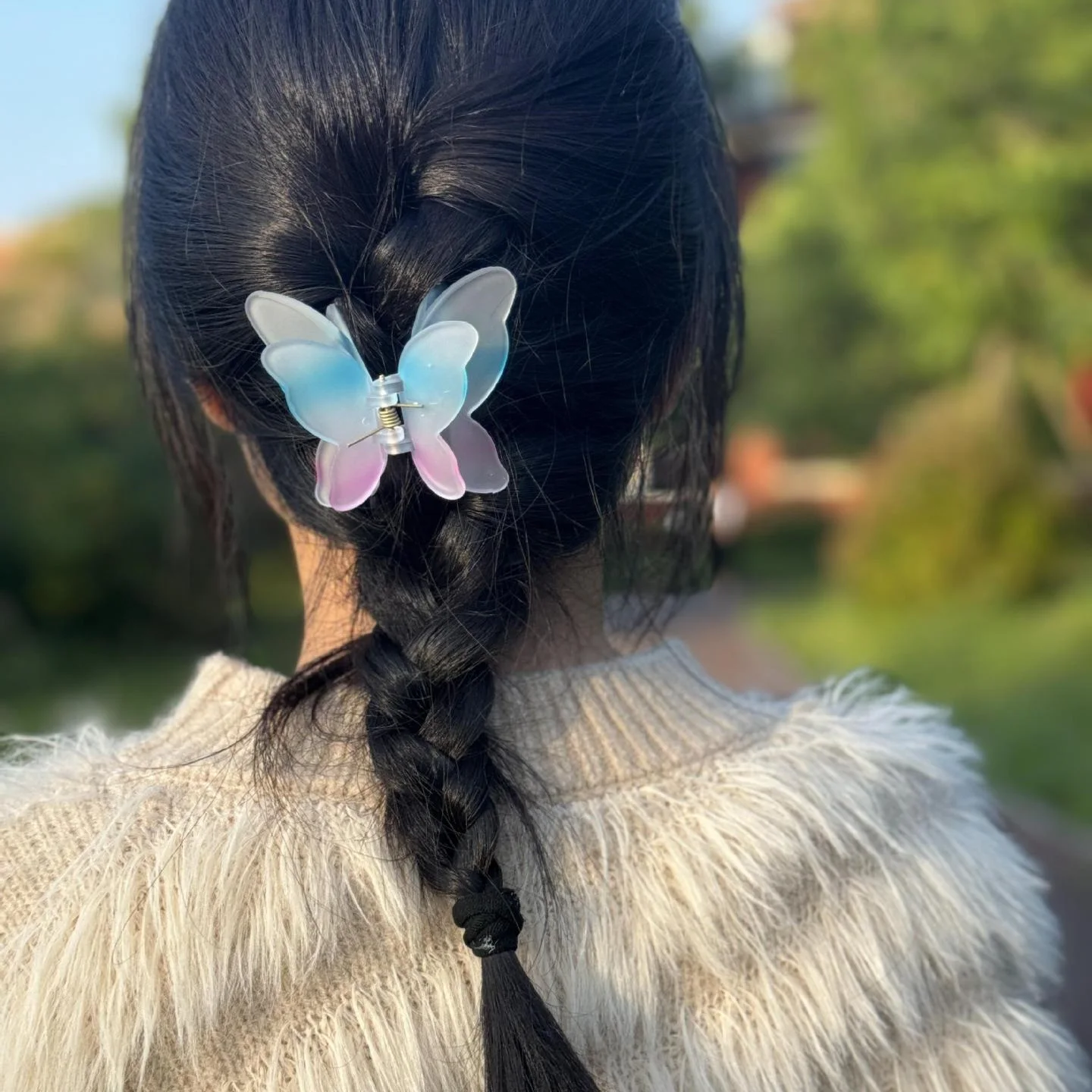 Butterfly Hair Clip Two-color Gradient Hairpin For Girls Ponytail Shark Clips Cute Hair Jewelry Party Headpiece Fashion Tiaras