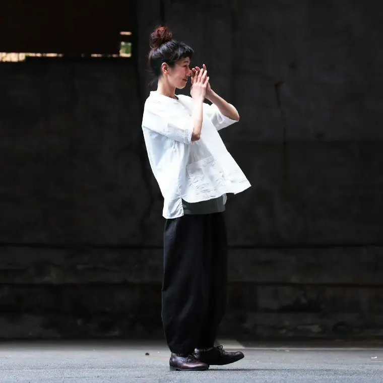 

Washed Cotton Casual Shirt Loose Fit Five Sleeve Women's Fashion Summer 2026 round Neck Pure Color Breathable Comfortable