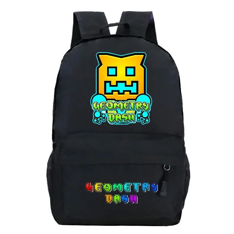 Geometry Dash Print School Bags zaino di grande capacità per ragazzi e ragazze Cartoon Game zaini studenti Laptop Bookbag borsa da viaggio