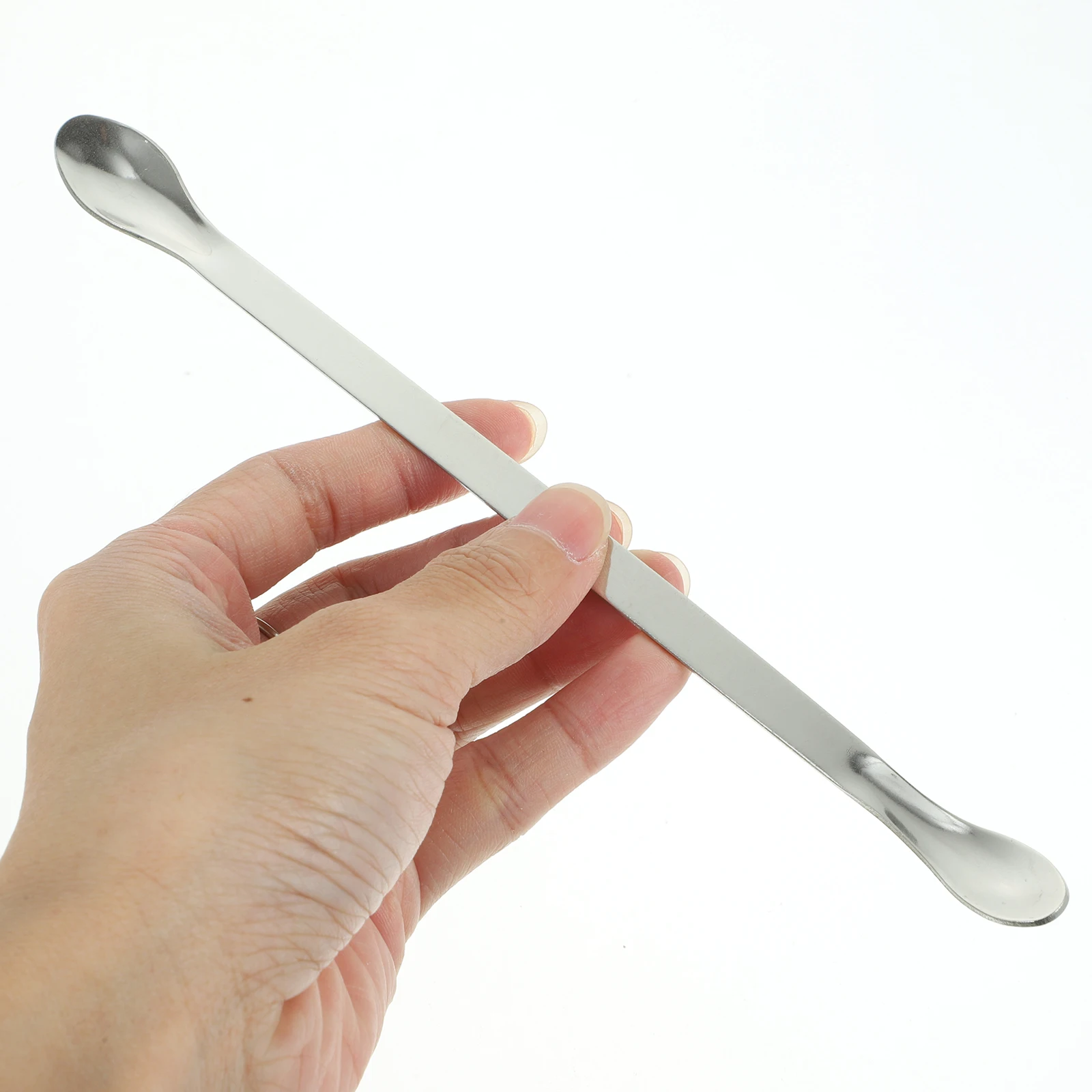 

2 pcs Stainless Steel Sampling Lab Experiment Multi-functional Double-end Weighing Tool Scoop Teaching Equipment