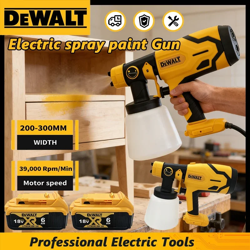

Dewalt 800ML Cordless Electric Spray Gun Portable Paint Sprayer High Power Auto Furniture Coating Airbrush For Dewalt Battery