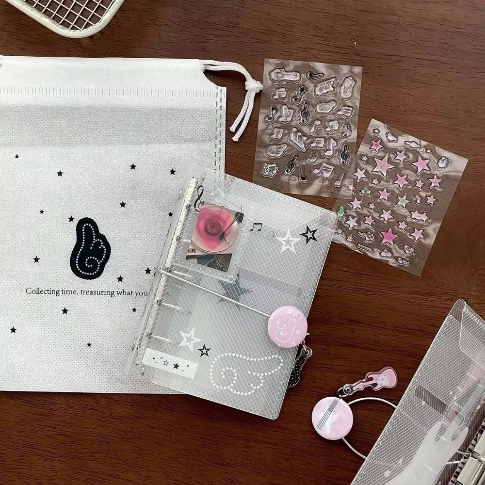 

Scrapbook M5 Binder Pages Binder Refill Inner Page Card Binder Photo Album Music Theme Transparent Pages Card Organizer