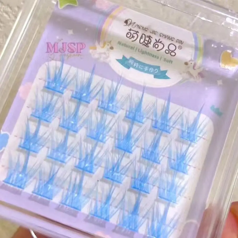 1box Colorful Segment Eyelashes 3D Mink Hair False Eyelashes Soft Stem Natural Wispy Individual Lashes Cosplay Girls Eyelash