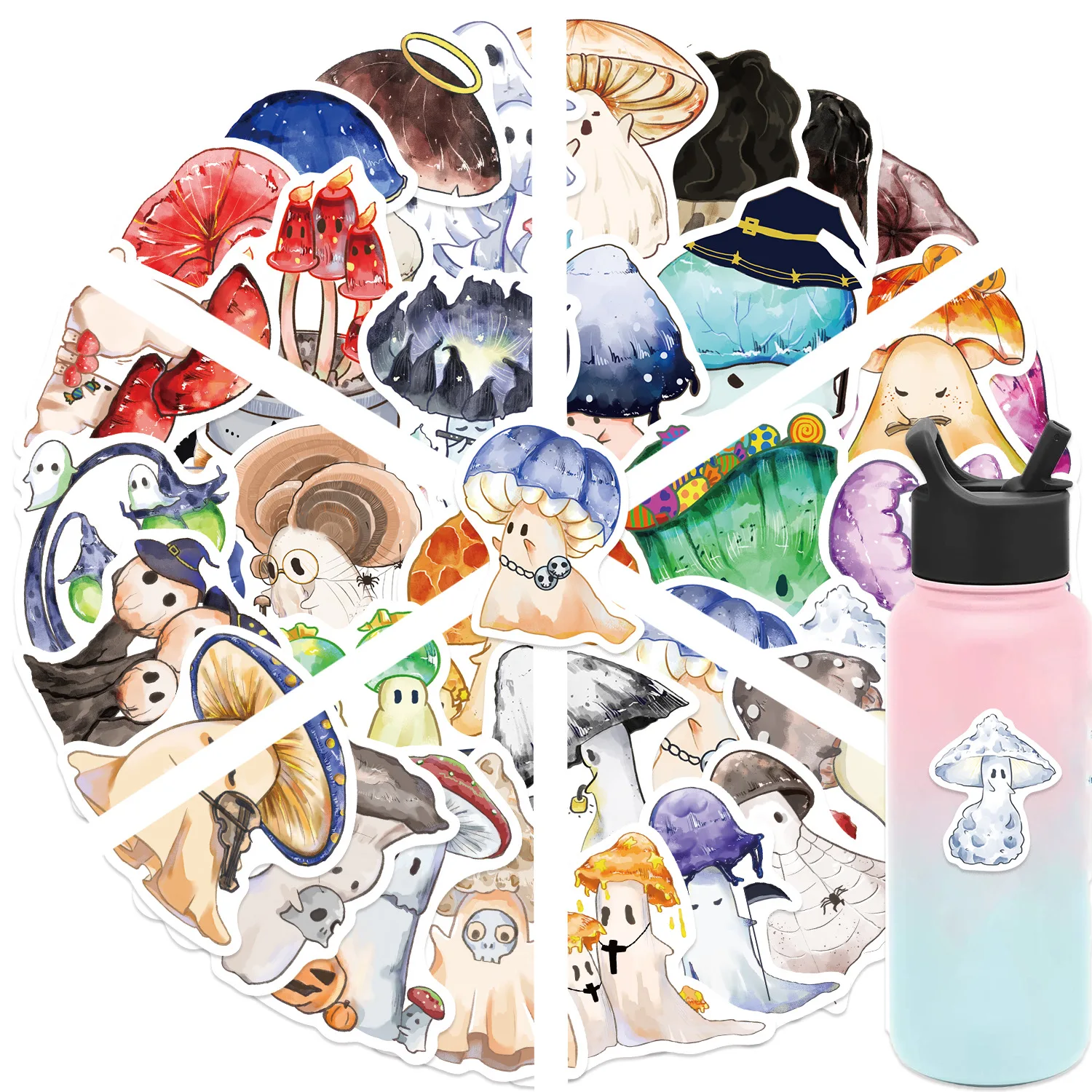 

10/30/50PCS Cartoon Halloween Ghost Mushroom Sticker Cute Fun Doodle Waterproof Decal Kids Toy DIY Refrigerator Scrapbook Diary
