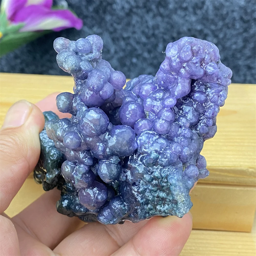 Natural Beautiful Grape Agate Ore Specimen Rough Gemstone Reiki Healing Crystal Quartz Bonsai Garden Aquarium Home Decor Gift