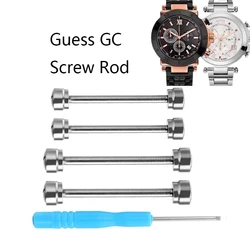 For GUESS Watch Strap 16mm 20mm Screw Rod Accessories GUC GC Watch Connecting Rod Bolt Rivet Ear Rod 15.5mm 19.5mm Silver