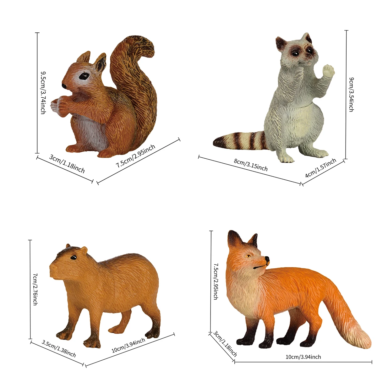 8 types of simulated animal models | Children's Animal Cognition Toys | Parent-child interaction | Children's birthday gift | Home teaching and early childhood education | Christmas, Halloween, Hanukkah, holiday gifts | Polar bear, raccoon, antelope, squirrel
