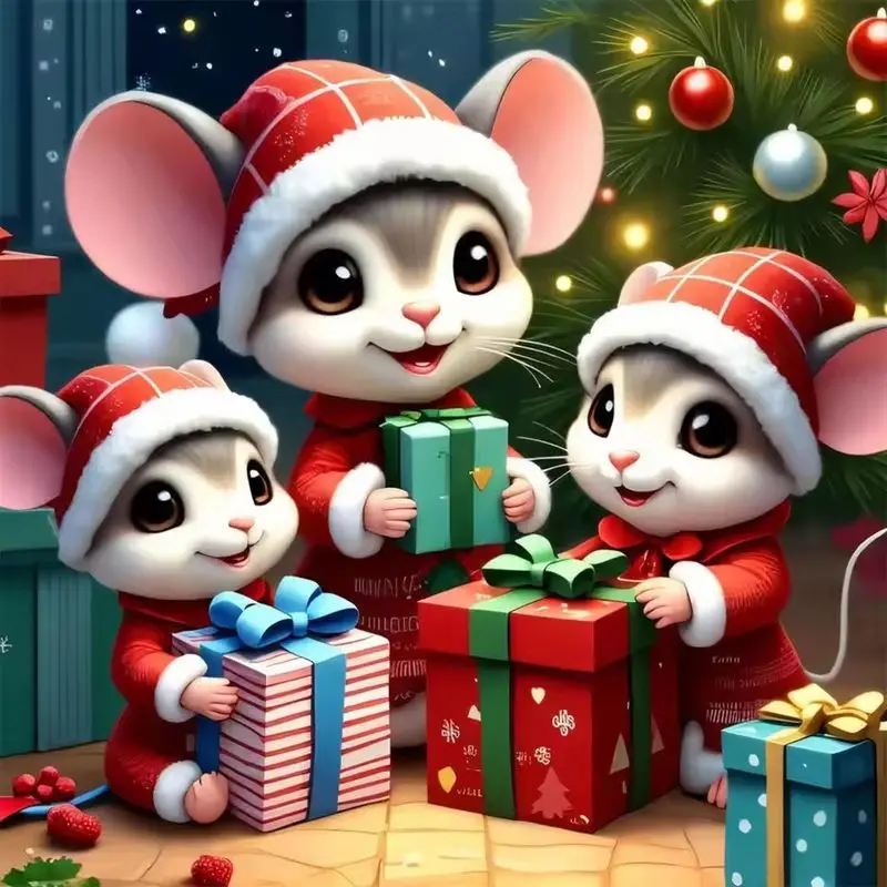 

GATYZTORY 5D DIY Diamond Painting Christmas Mouse Mosaic Sale Diamond Embroidery Craft Kit Wall Art Decorations
