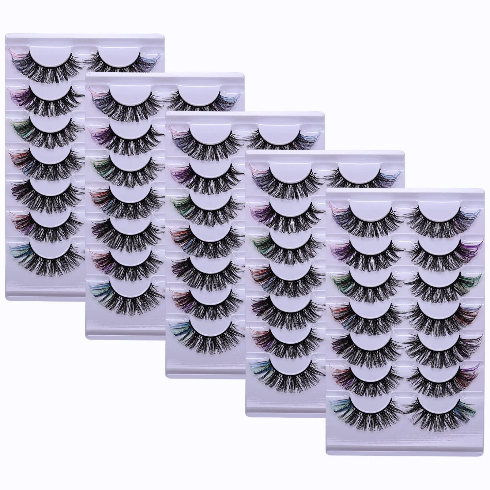 21 زوجًا/35 زوجًا من الرموش الصناعية الصناعية ذات الألوان الزاهية - رموش صناعية طبيعية ورقيقة ونحيفة