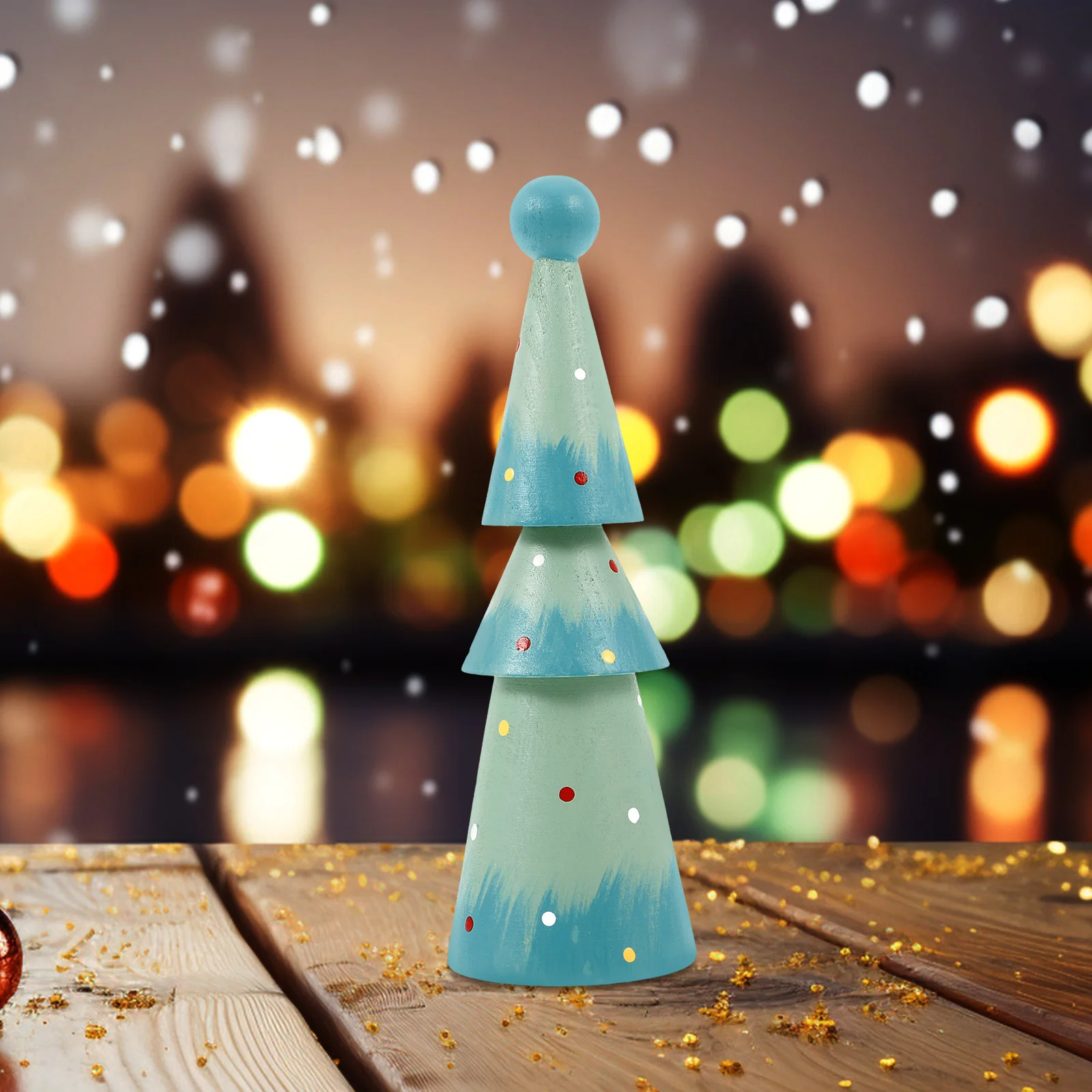 

Holiday Mantel Decor Desktop Tree Festive Decorations Initial Sky-blue Christams