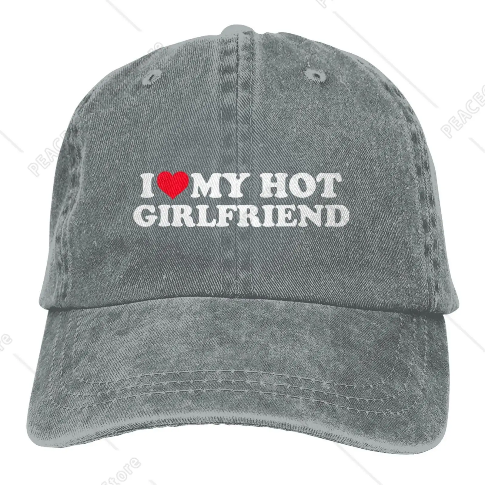 

I Love My Hot Girlfriend GF Trucker Hat Men Dad Hats for Men Women Snapback Hat Classic Washed Cotton Dad Cap