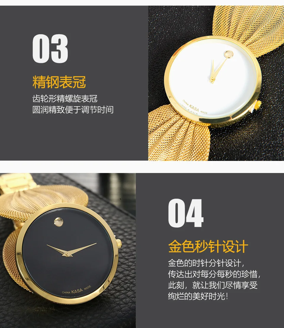 Модные роскошные женские часы, деловые женские кварцевые часы, простая шкала, качественные позолоченные складные женские часы из нержавеющей стали